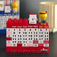 Календар "LEGO", червоний з чоловічком, Календарь "Конструктор Лего"