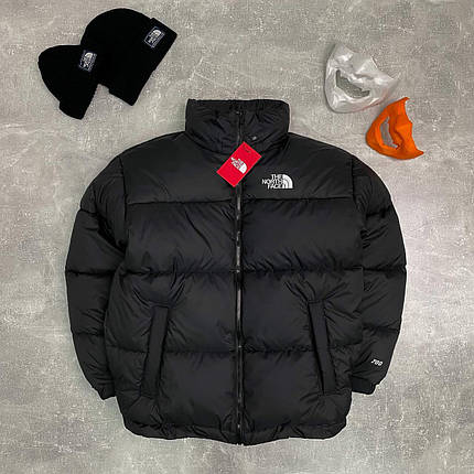 Зимовий Пуховик TNF 700 The North Face Black Nuptse Куртка Нор Фейс унісекс чорна з капюшоном, фото 1