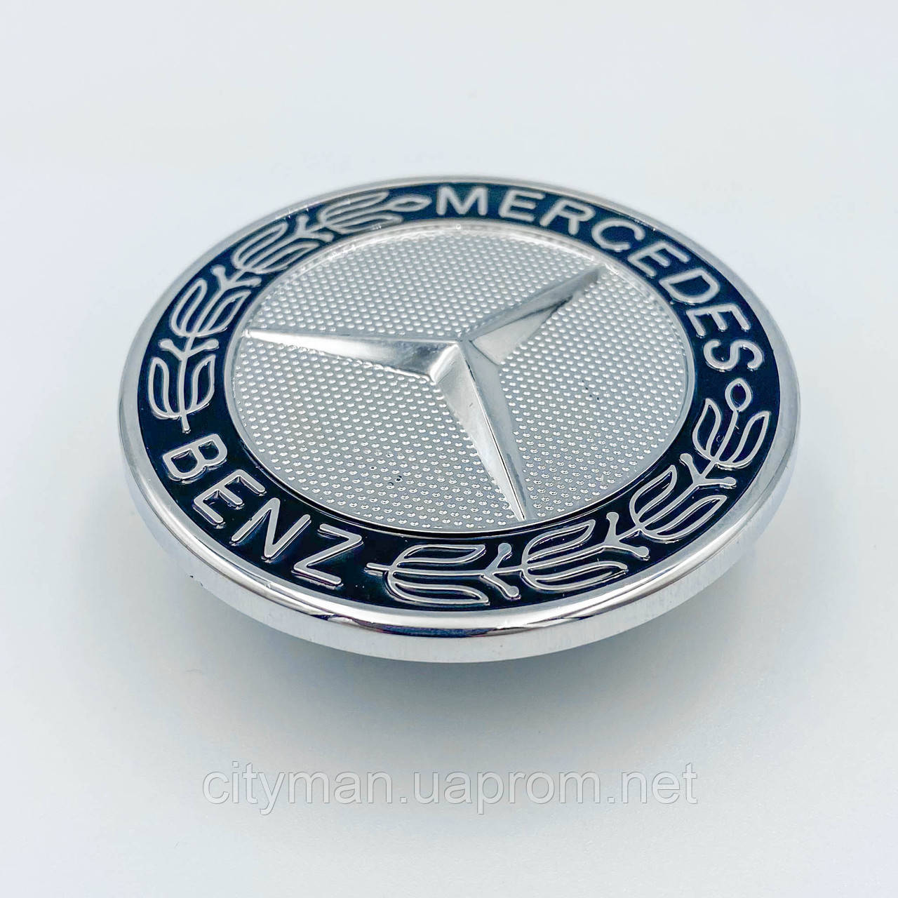 Эмблема Mercedes Benz (Мерседес) 57 мм Хром Черный ободок, цена 300 грн ...