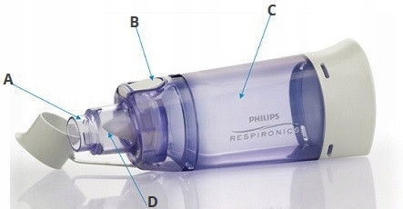 Спейсер Philips OptiChamber Diamond с загубником для детей и взрослых ...