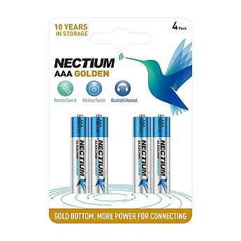 Батарейки лужні ААА Nectium AAA LR03 бл4 6973043880516