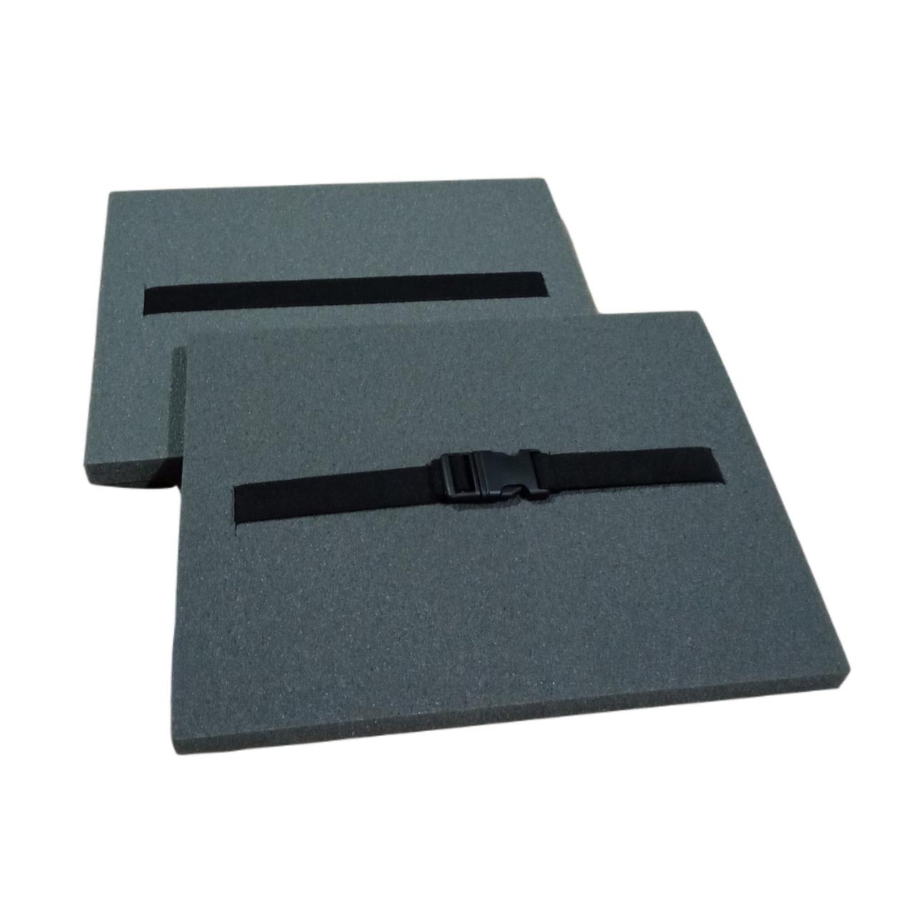 Сидушка (сидіння) польова Комфорт 15 (330х250х15мм) сіра, м'яка з кріпленням на пояс, фото 1