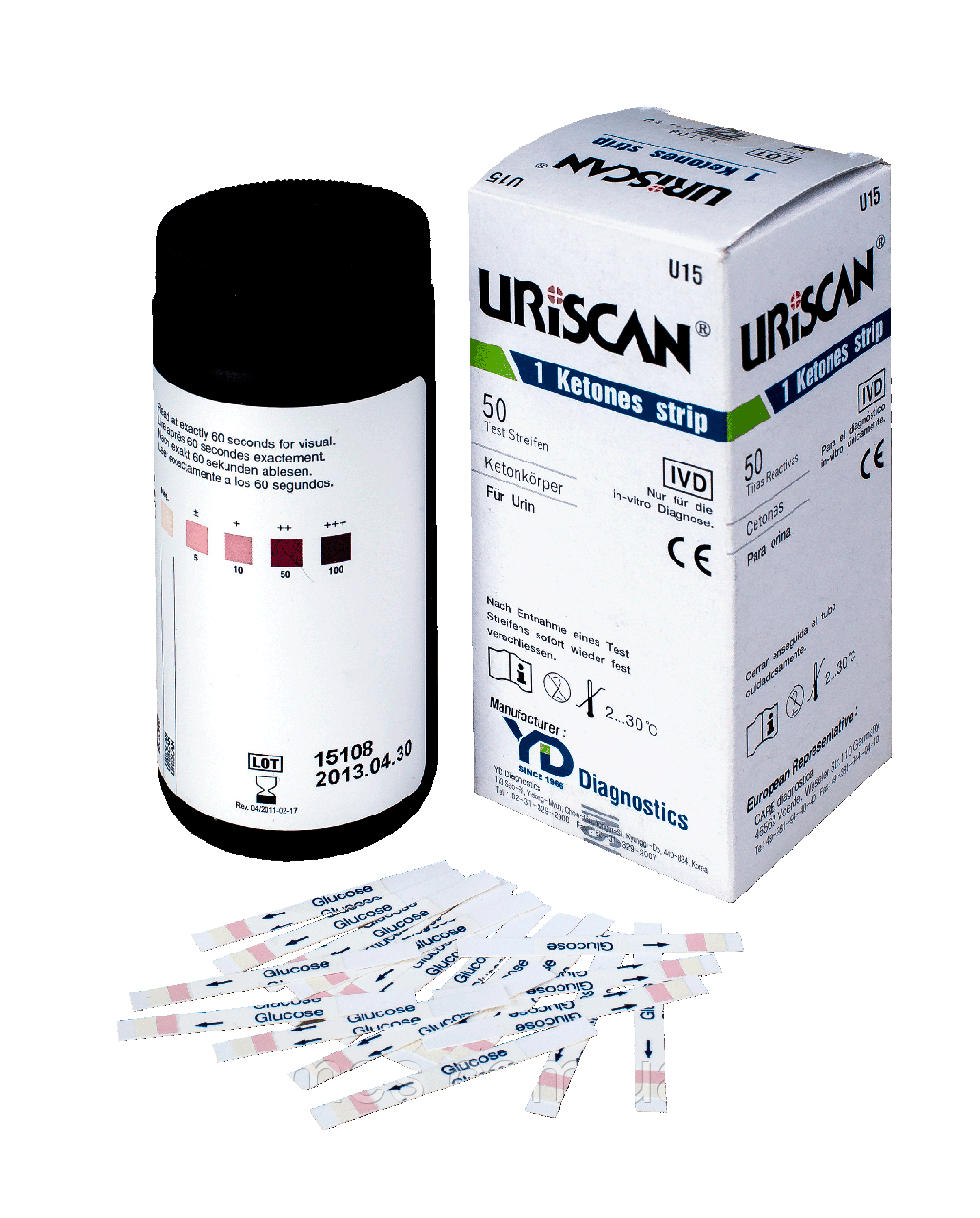 Тест-смужки URISCAN U15 Ketone (визначення кетонів у сечі) №50