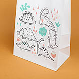 Пакети для дитячих подарунків 150*90*240 Крафт пакети для іграшок з малюнком "Динозаврики", фото 3