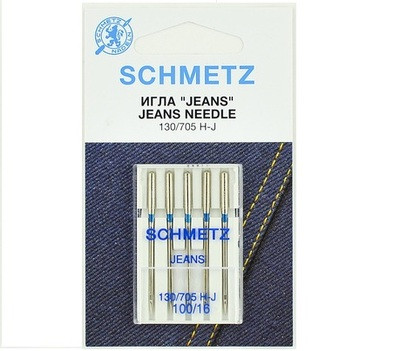 Голки Schmetz "Jeans" №100 для джинсових і щільних тканин