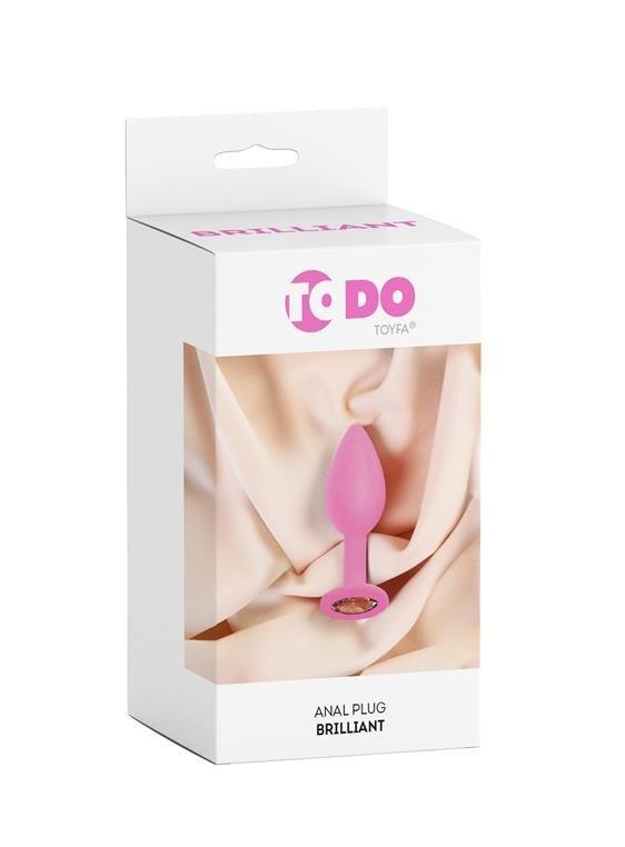 Анальний страз ToDo by Toyfa Brilliant, силікон, рожевий, 8 см, фото 1
