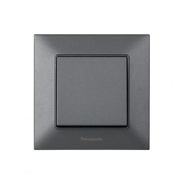Вимикач одноклавішний Panasonic Arkedia Slim димчастий, вимикач одинарний, фото 1