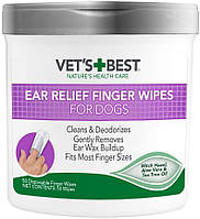 Серветки для чищення вух Vet`s Best Ear Relief Finger Wipes для собак 50шт (vb00000)