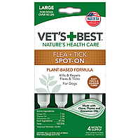 Капли Vet's Best Flea&Tick Drops Large для собак весом от 18 кг 4 тубы (vb10520)