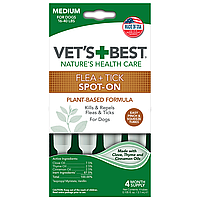 Краплі Vet's Best Flea&Tick Drops Medium для собак вагою від 7 до 18 кг 4 туби (vb10519)
