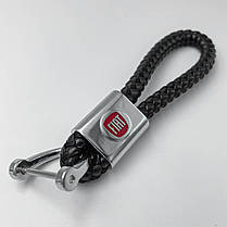 Брелок для ключів шкіряний косичка Fiat (Фіат), фото 2