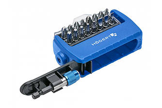 Набір біт з бітотримачем 1/4″, SL, PH, PZ, Torx, 17 шт. HOEGERT HT1S40