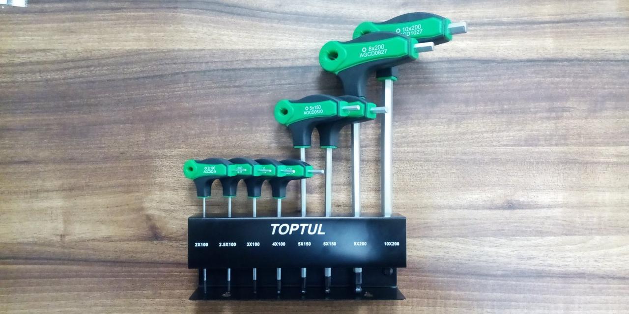 Набір шестигранників із ручкою L-обр. 2-10 мм 8 од.  TOPTUL  TOPTUL GAAX0801