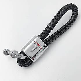 Брелок для ключів шкіряна косичка TESLA (Тесла)