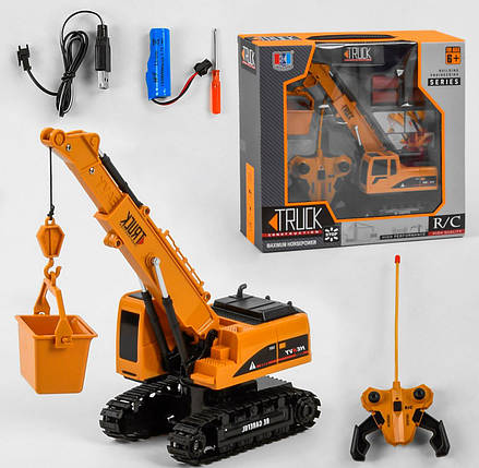 689-804 Підіймальний кран на радіокеруванні, акумулятор 3.7 V, підсвітка, звук, тріскачка, фото 1