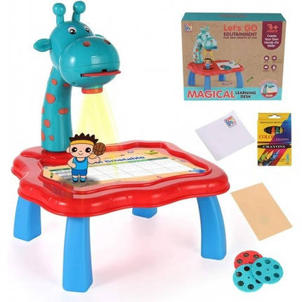 Т 03 Столик із проєктором, 3 проєкційних диски, працює від батарейок, фото 1