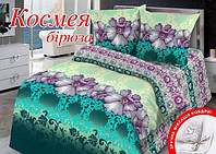 Семейный комплект постельного белья Home Line "Космея" (бирюзовый)