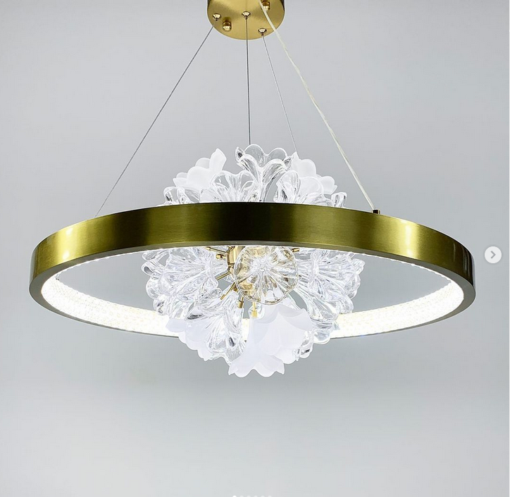 Світлодіодна люстра у флористичних мотивах з декоративними квітками діаметром 60/80см, фото 1