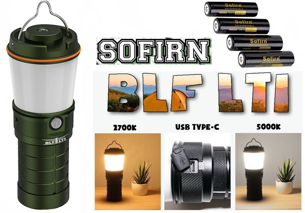 Кемпінговий ліхтар SOFIRN BLF LT1 Green зі змінним світлом (600LM, 2700-5000K, 4*18650, Type-C), КОМПЛЕКТ