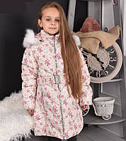 Куртка дитяча для дівчинки в квіточку