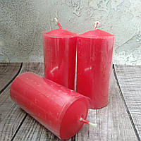 Свеча столбик лаковый красный 9,5*5 см