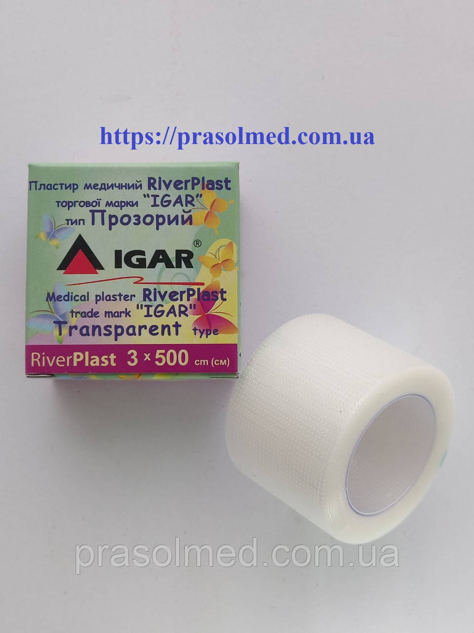 Пластир медичний 3 см х 500 см RiverPlast ТМ "IGAR" прозорий (на поліетиленовій основі), фото 1