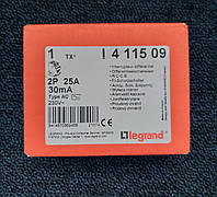 ПЗВ (пристрій захисного відключення) Legrand TX3 25A 2P 411509