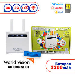 4G Wi-Fi роутер World Vision CONNECT із батареєю