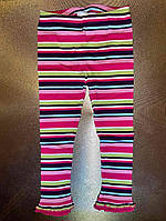 1, Хлопковые трикотажные яркие лосины полосатые с рюшами Crazy8 Размер 4Т Рост 99-107 см