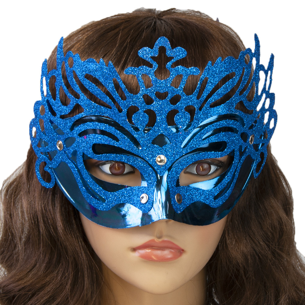 Венеціанська маска Ізабелла блакитна, фото 1
