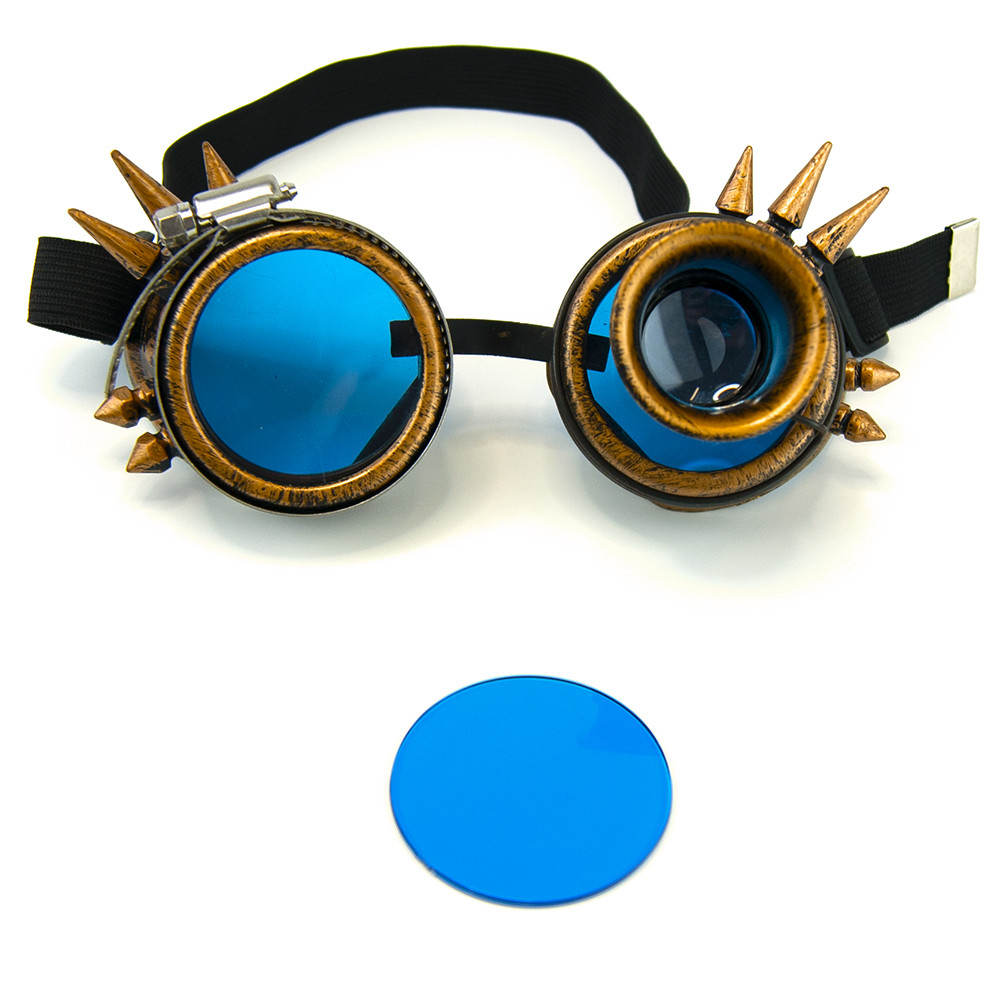 Кольорове скло до окулярів Стимпанк Гогли PC04 синє 1шт