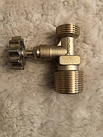 Вентиль балонний пропановий КЕМПІНГ з посадкою W27,8 мм і виходом СП21,8LH (вертикального виконання)