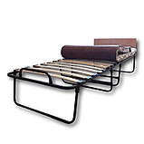 Розкладачка ліжко-тумба ортопедична з матрацом на ламелях для дому дачі відпочинку для намету, фото 3