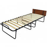 Розкладачка ліжко-тумба ортопедична з матрацом на ламелях для дому дачі відпочинку для намету, фото 4