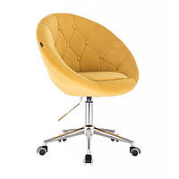 Парикмахерское кресло Hrove Form HR8516K хромированное основание, желтый