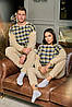 Парні піжами чоловіча та жіноча, для нього та для неї. Тканина:фліс з начосом+байка клітка.Колір:сірий,оранж,синій,беж., фото 4
