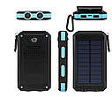 Power Bank Solar ES1600 павербанк + ліхтарик + компас із сонячною панеллю 16000 mAh Вологозахищений (код: ES16000), фото 7