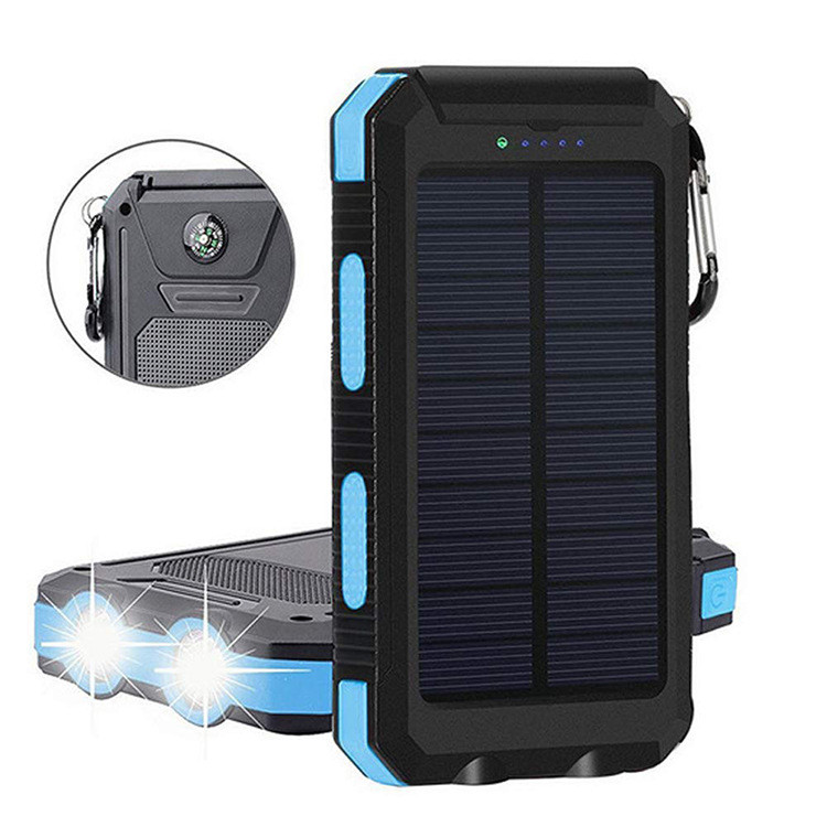 Power Bank Solar ES1600 павербанк + ліхтарик + компас із сонячною панеллю 16000 mAh Вологозахищений (код: ES16000)