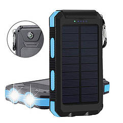 Power Bank Solar ES1600 павербанк + ліхтарик + компас із сонячною панеллю 16000 mAh Вологозахищений (код: ES16000)