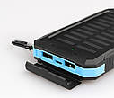 Power Bank Solar ES1600 павербанк + ліхтарик + компас із сонячною панеллю 16000 mAh Вологозахищений (код: ES16000), фото 4