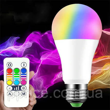 Світлодіодна лампа Anslut LED RGB (806 lm) 9W/2700k E27, фото 1