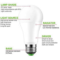 Світлодіодна лампа Anslut LED RGB (806 lm) 9W/2700k E27, фото 4