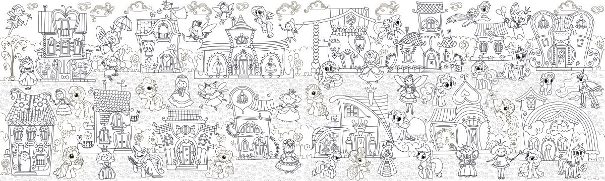 Обои-раскраски Пони с Принцессами 60*200 C-200007 — Купить Недорого на ...