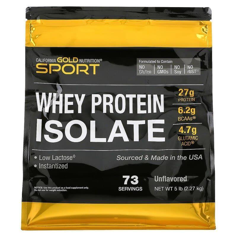 Сироватковий ізолят California Gold Nutrition Whey Protein Isolate 2270 г (без смаку)