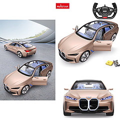 Машинка на радіокеруванні Rastar BMW i4 Concept ліцензійна модель 1:14 машинка на пульті керування бежевий