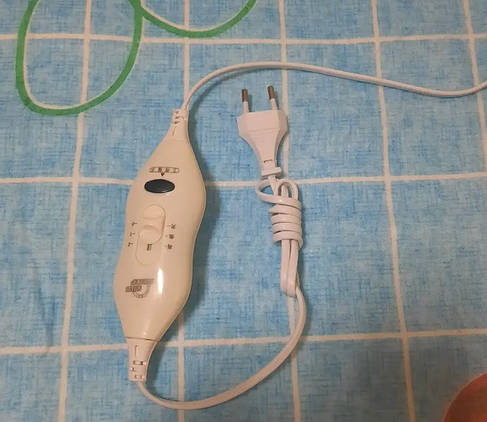 Електропростирадло Electric Blanket 5734 150х120 см, блакитне з вишнями, фото 3