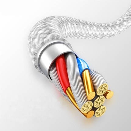 Кабель Baseus Dynamic CALD000402 USB-Lightning, 2.4A, 1 м, білий, фото 3