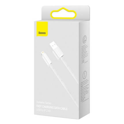 Кабель Baseus Dynamic CALD000402 USB-Lightning, 2.4A, 1 м, білий, фото 4