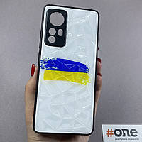 Чехол для Xiaomi 12 патриотический чехол с флагом Украины на телефон сяоми 12 белый F8E