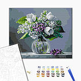 Картина за номерами Весняні радощі Картини в цифрах Квіти Бузок 40х50 Розмальовки Brushme BS51907, фото 2
